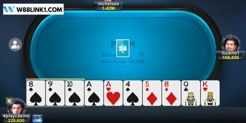 Thông tin giới thiệu về trò chơi phỏm trực tuyến.