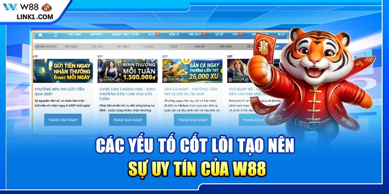 Các yếu tố cốt lõi tạo nên sự uy tín của W88
